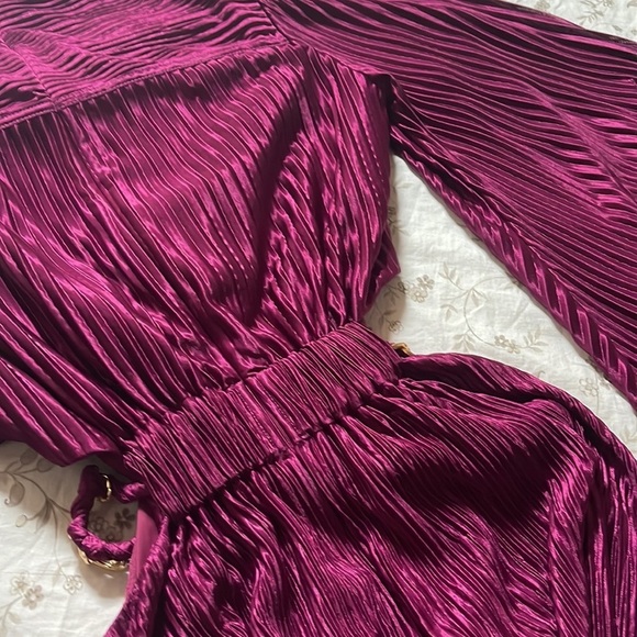 Ramy Brook Kimberly Dress Plisse Cutout High-Low XS - Picture 10 of 12